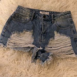 Cello Ripped Denim Shorts